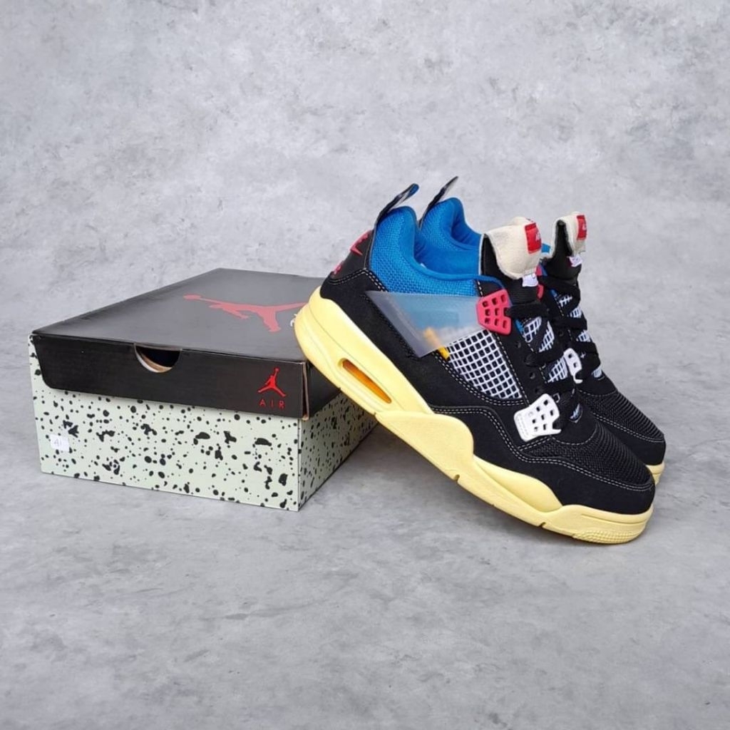 FKSNKRS Sepatu Sneakers Air Jordan 4 Retro Union Of Noir