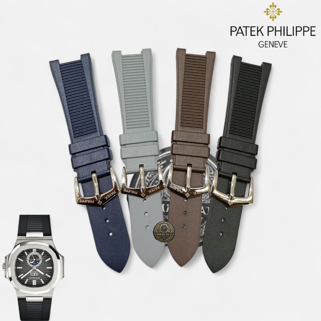 Strap Tali Jam Tangan Patek Philippe Geneve Nautilus 5711 Karet Rubber Premium Embos High Quality