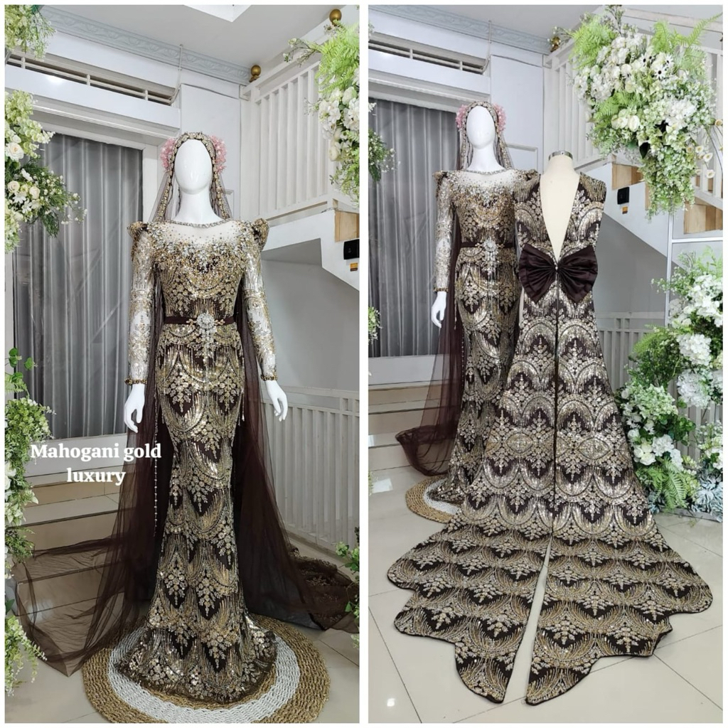 DRESS WEDDING PENGANTIN /GAUN PENGANTIN MODERN /BAJU PENGANTIN MEWAH KEBAYA PENGANTIN