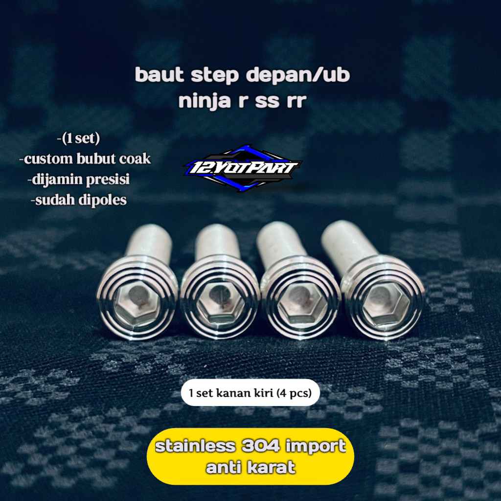 baut underbone ninja r ss rr stainless 304 import,baut pijakan kaki ninja r ss rr