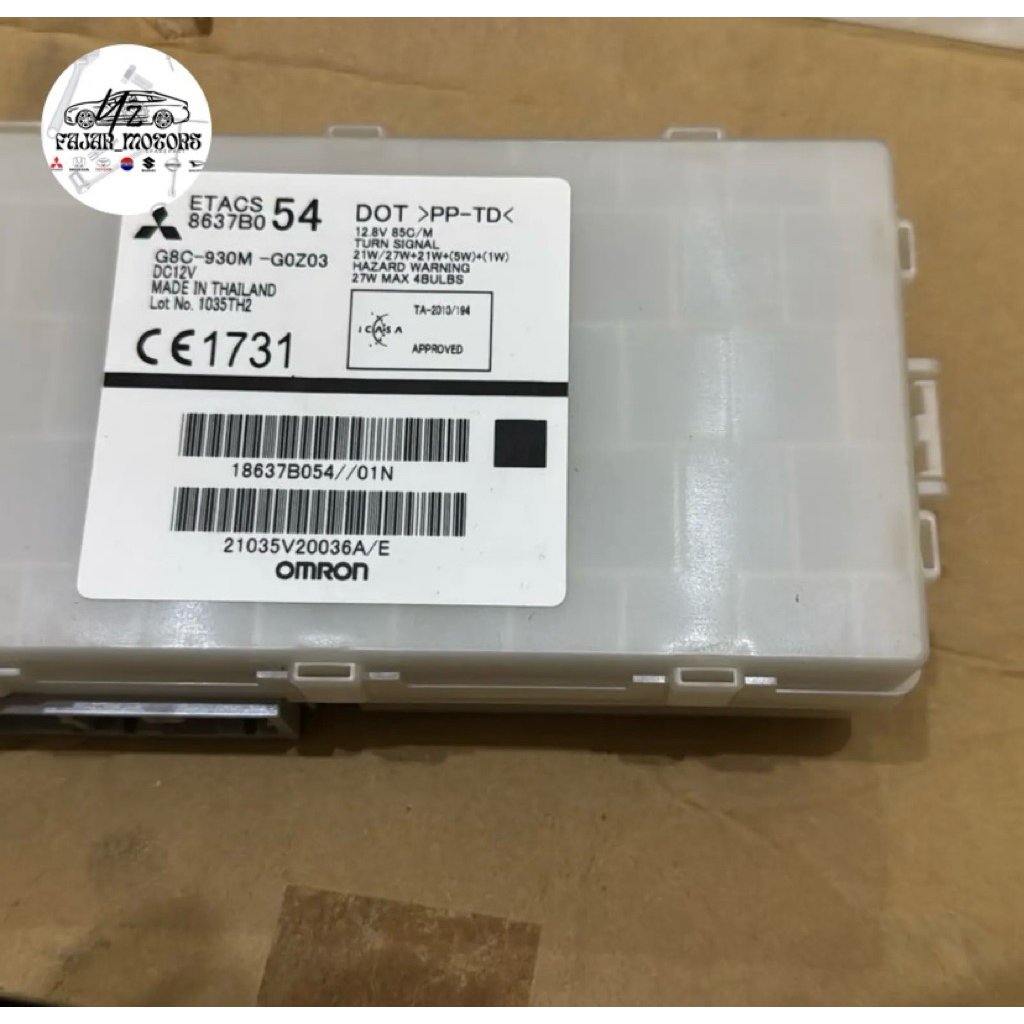 ETACS CONTROL UNIT MITSUBISHI TRITON 8637B054