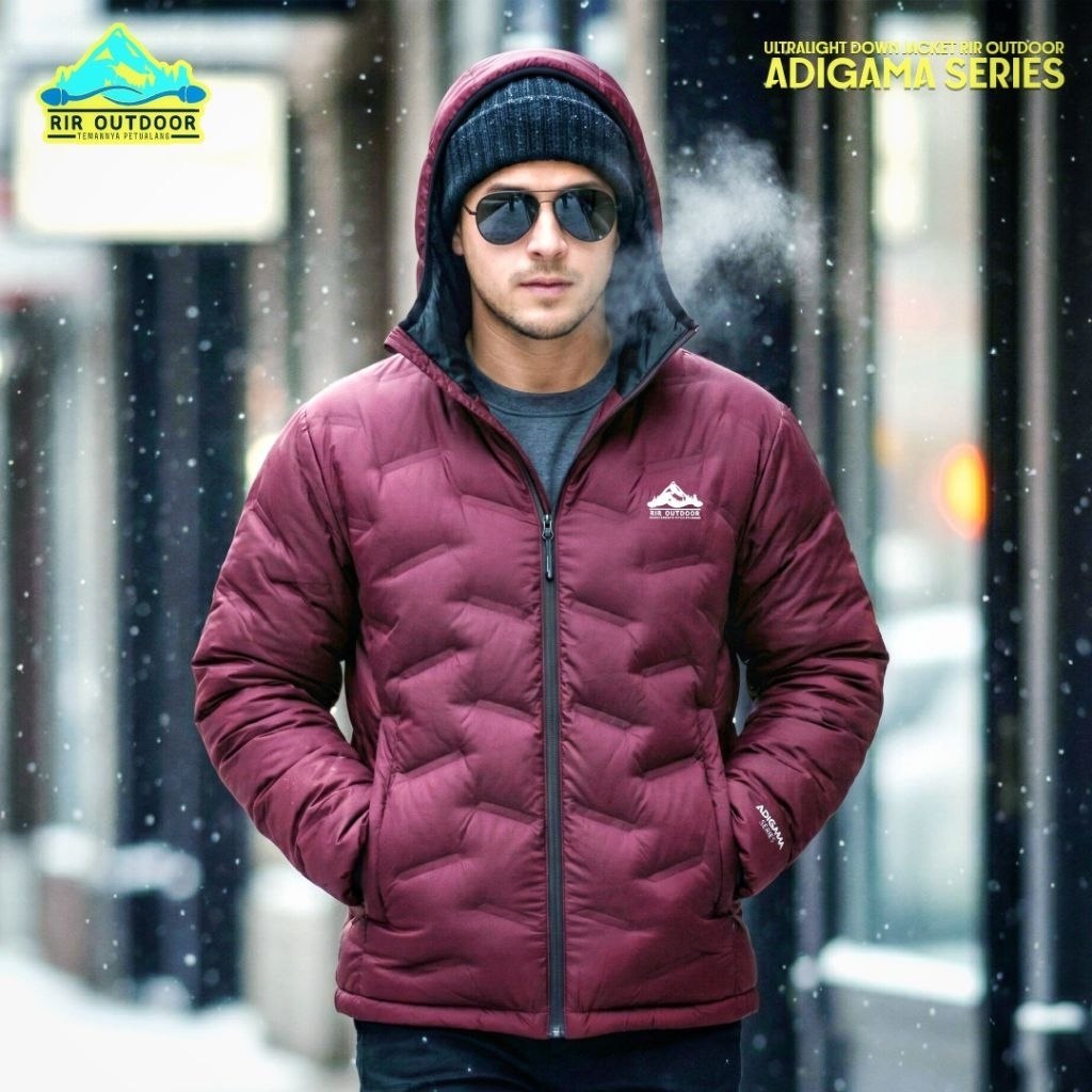 JAKET BULU ANGSA RIR OUTDOOR ADIGAMA SERIES SEAMLESS ERGONOMIC JAKET BULANG FP 800 FULL GOOSE DOWN