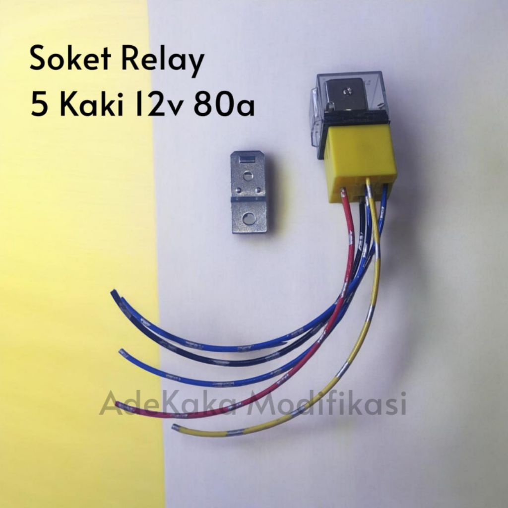 Paket Relay 5 Kaki 12 Volt 80 Ampere Set Soket Kabel Riley Kaki 5 Pin