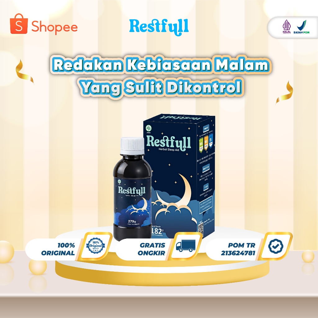Bantu Mengendalikan Diri di Malam Hari - 1 Botol Restfull Hyperarousal - Ekstrak Akar Valerian, Ekst