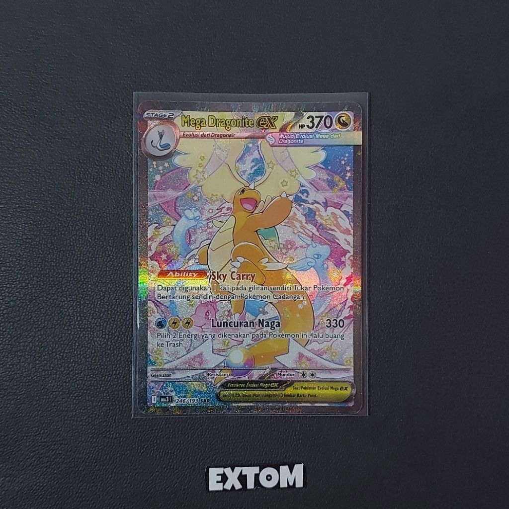 Kartu Pokemom TCG Mega Dragonite SAR 246 / 193 Mega Impian Indo