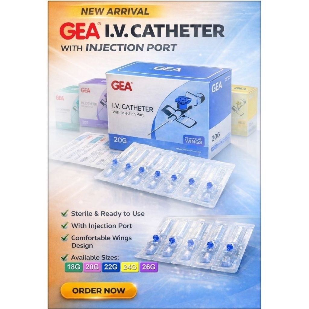 GEA IV Catheter With Injection Port Dengan Wings / GEA I.V Cath / Venflon GEA