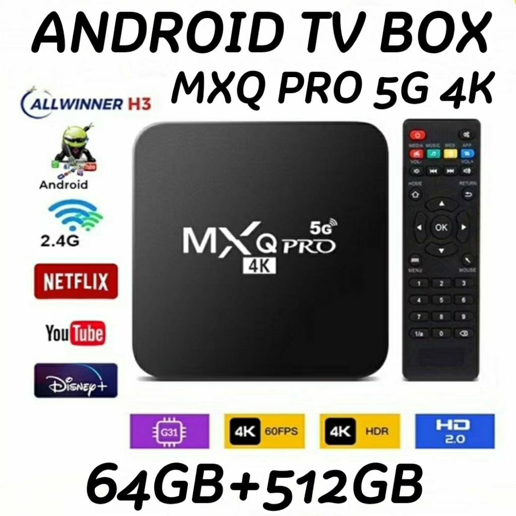 Android Tv Box MXQ Pro Android 13.0os 2.4G WIFI 64Gb Ram 512Gb Rom STB 4K Smart TV Box Tv Box Netfli