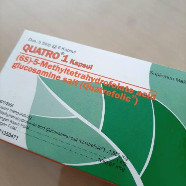 Quatro 1 mg Strip Isi 6  - Asam Folat Suplemen Promil Vitamin Promil