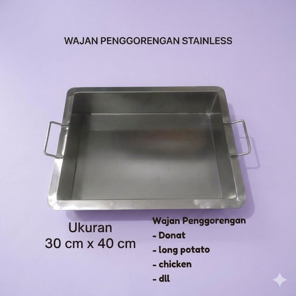 Wajan donat Penggorengan stainless steel tebal Wajan penggorengan donat long potato chiken