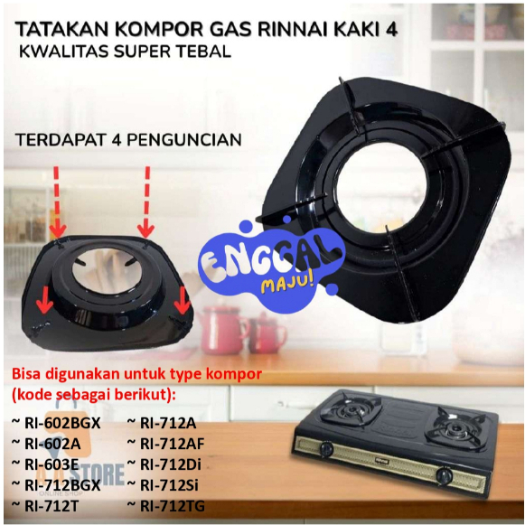 Tungku gas rinnai tatakan kompor gas tatakan kompor rinnai 4 kaki