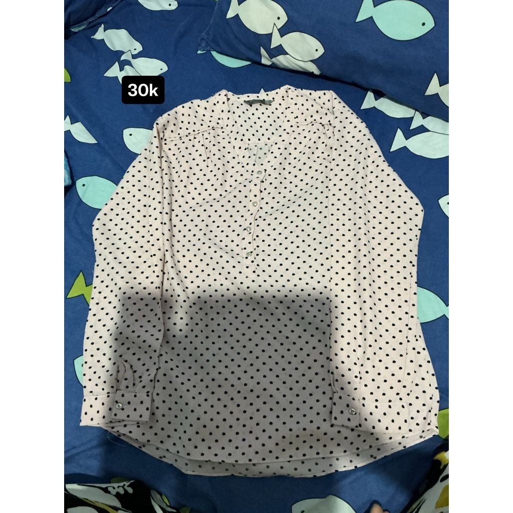 preloved blouse polkadot
