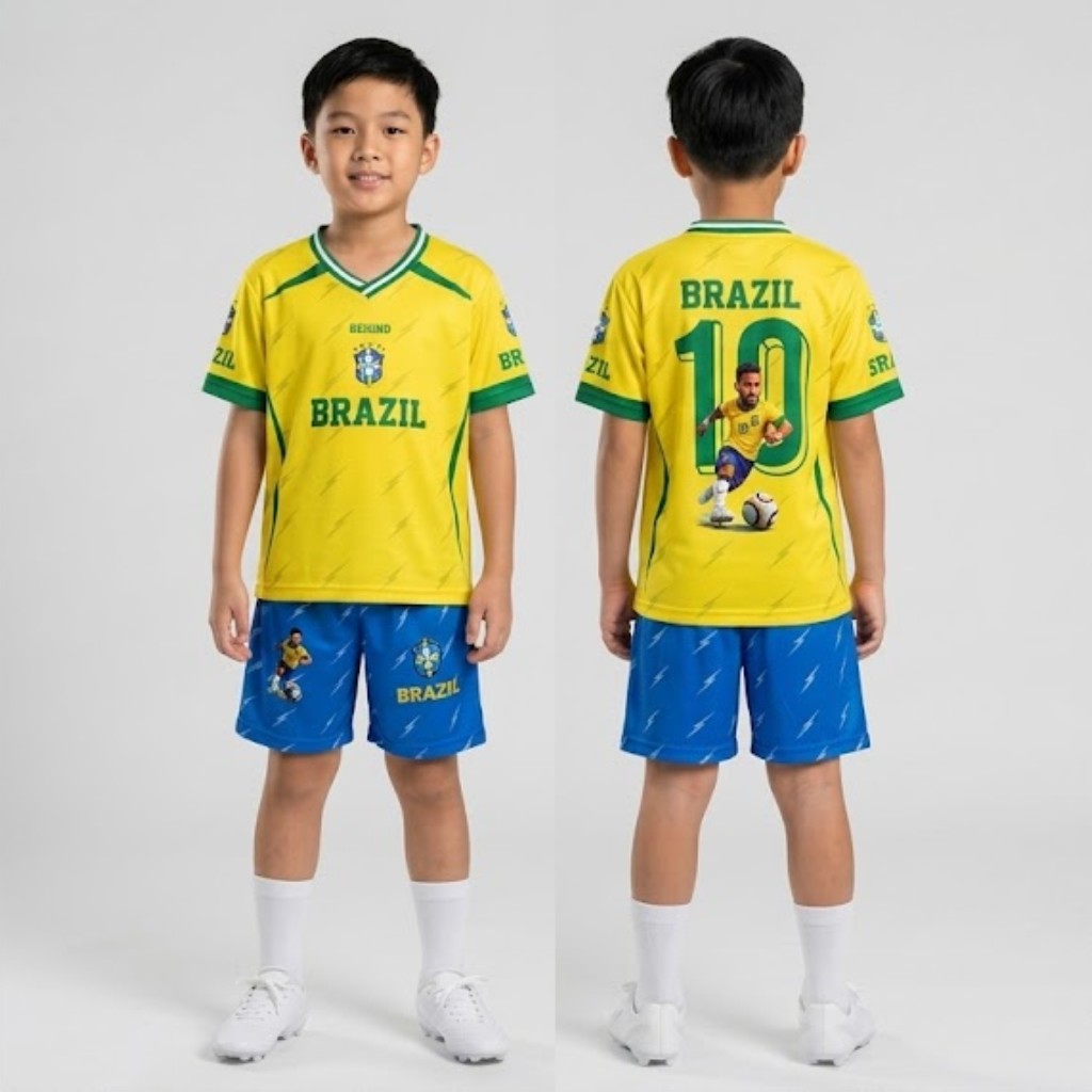 Stelan baju jersey Bola kekinian anak cowok dan anak cewek usia 2-10 tahun bahan jersey milano lembu