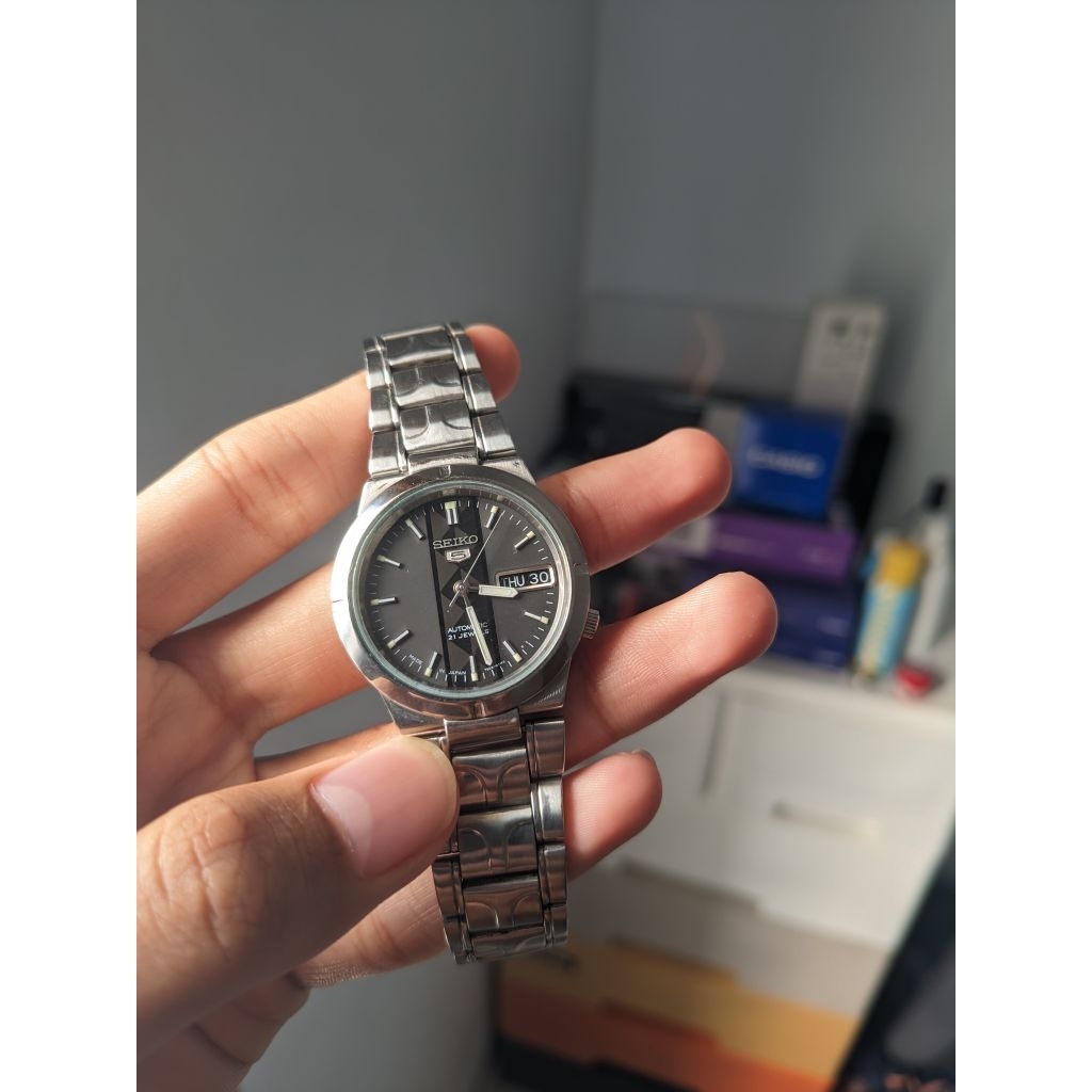 JDM Seiko 5 Automatic 7s26-O1ZO Black HITAM l Preloved