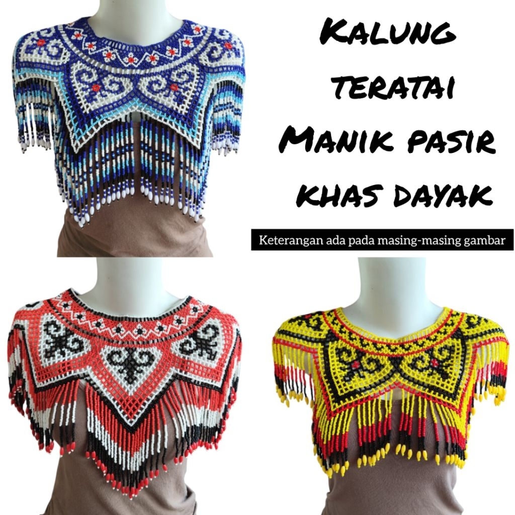 kalung teratai manik dayak / kalung bahu manik dayak Kalimantan / kalung teratai dayak / rompi terat