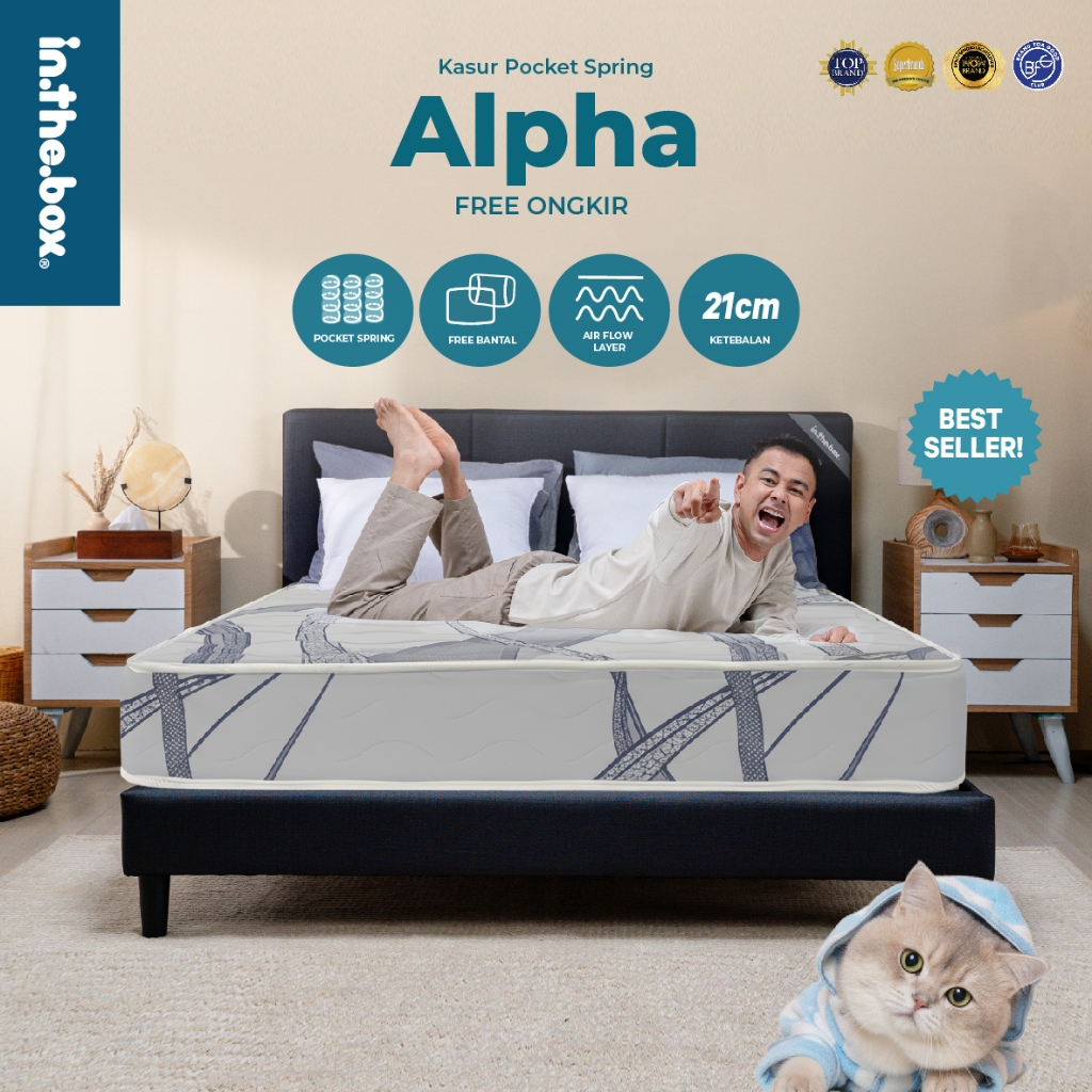 Kasur Springbed Matras INTHEBOX Alpha Gratis Bantal
