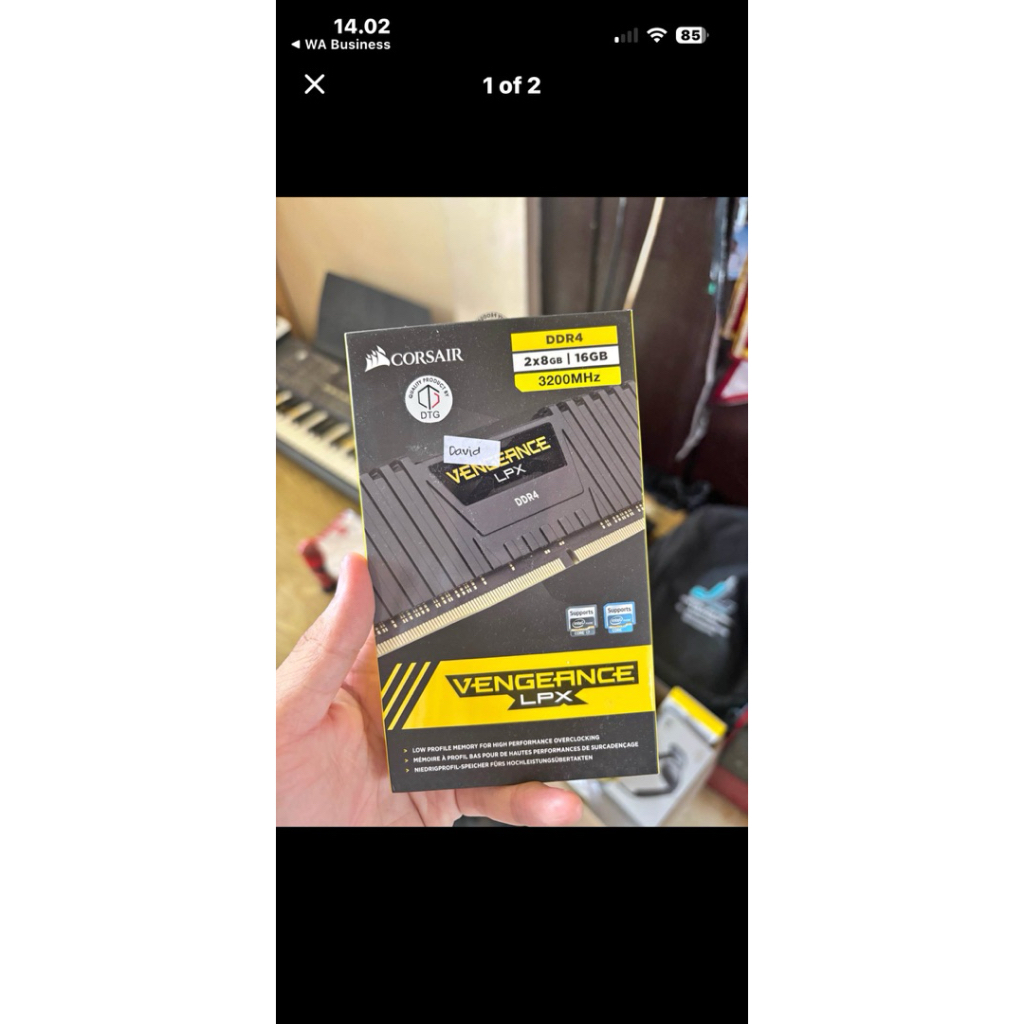 ram 16gb corsair vegeance 8x2 DDR 4 Baru