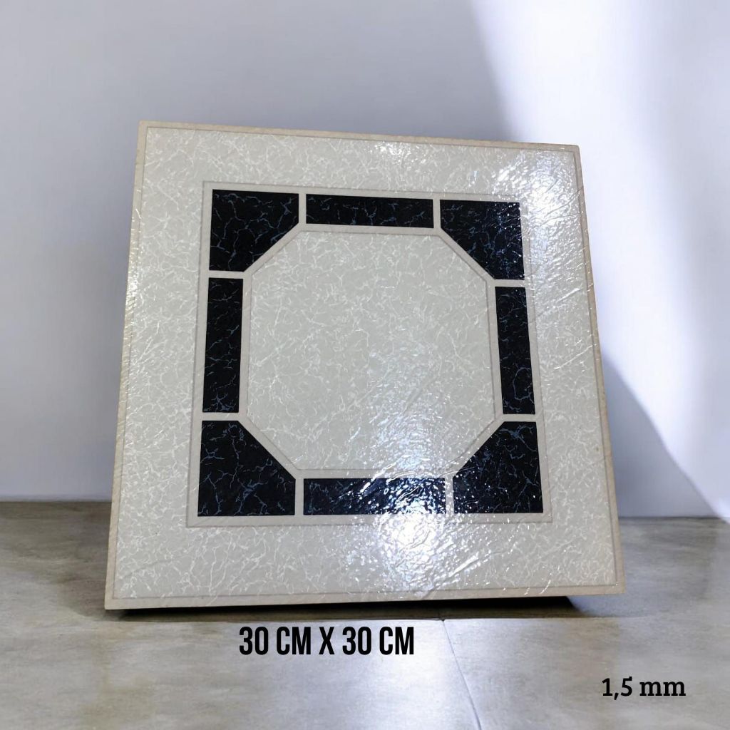 Vinyl Lantai Kotak Hitam 30cm x 30cm Pcs