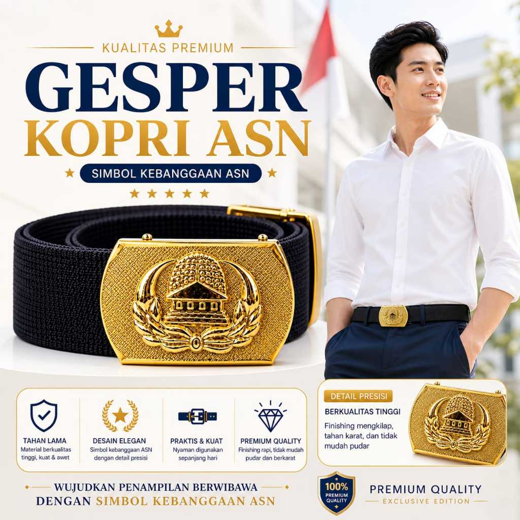 Gesper Korpri Asn Pns  Pria Wanita Kuningan Asli