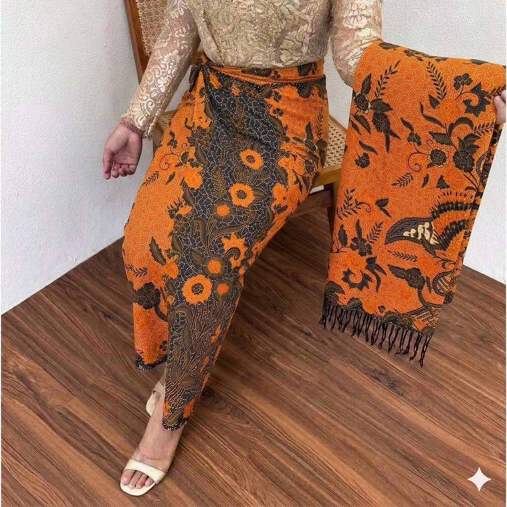 SABRINA BATIK - Kamen Dolby Viscose ATBM Set Selendang Kain Kamen Lembaran Bawahan Wanita Bali