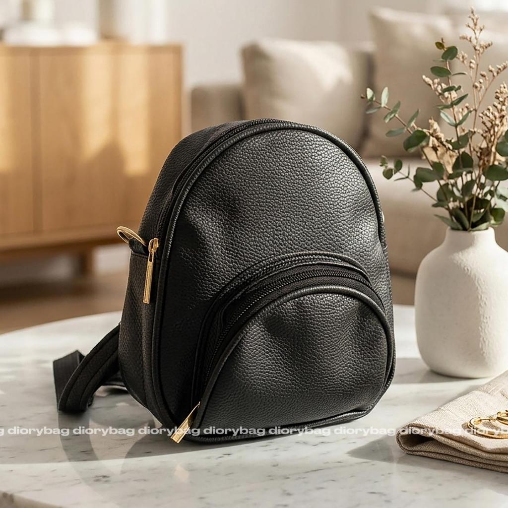 Tas Ransel Fuji - Tas Ransel Wanita Mini - Tas Kulit Jeruk Backpack - Ransel Wanita Kekinian