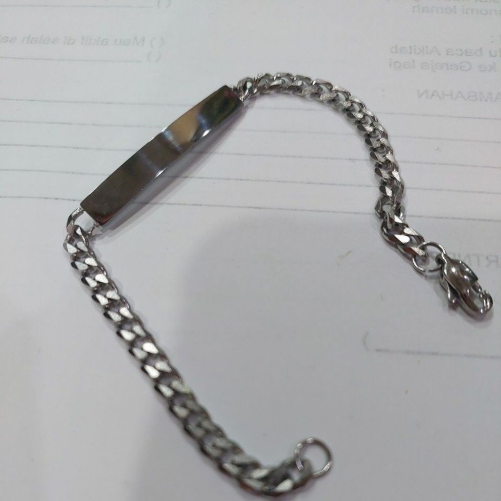 Gelang Plat model sisik naga bahan Titanium