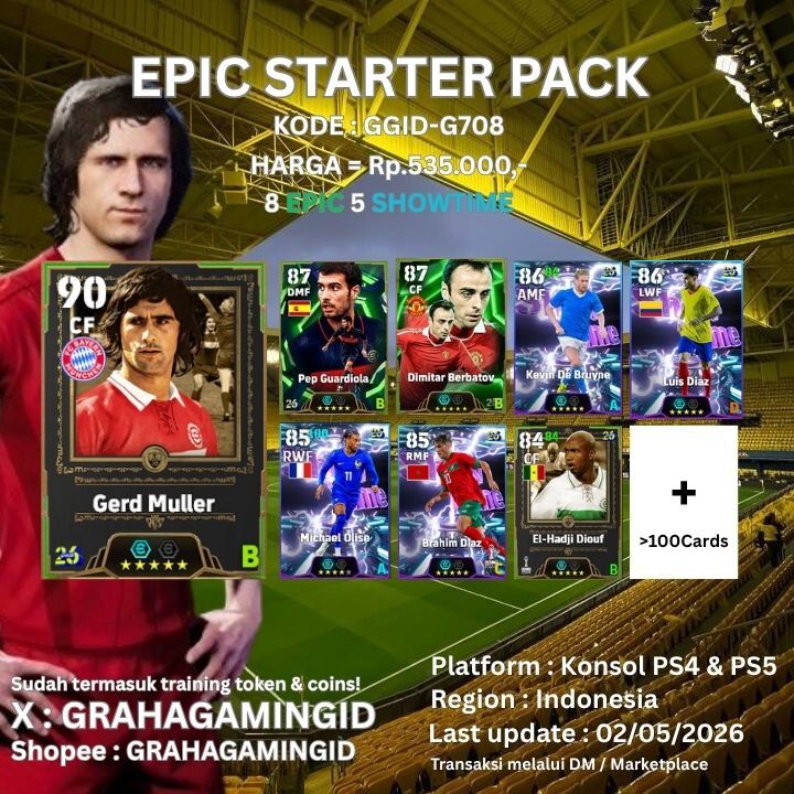 GrahaGamingID GGID-G708 Starter Pack Akun eFootball Konsol PS4 PS5