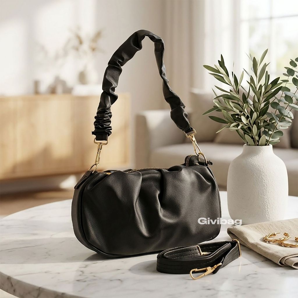 [GIVI] DAVIENA BAG - Tas Selempang Wanita Kulit - Shoulderbag Aelin Kekinian - Tas Wanita Kerut Polo