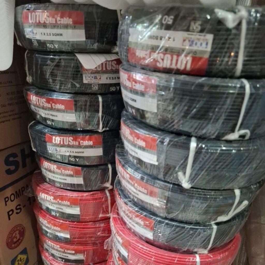 Kabel NYA Lotus 1,5 dan 2,5 50 Yard