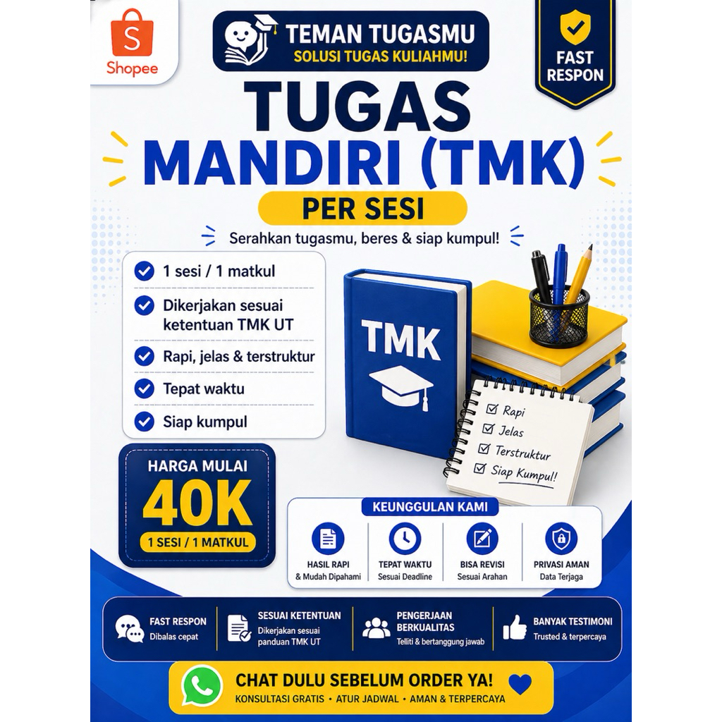 TMK UT | Bimbingan Belajar Online per Sesi | Konsultasi Tugas