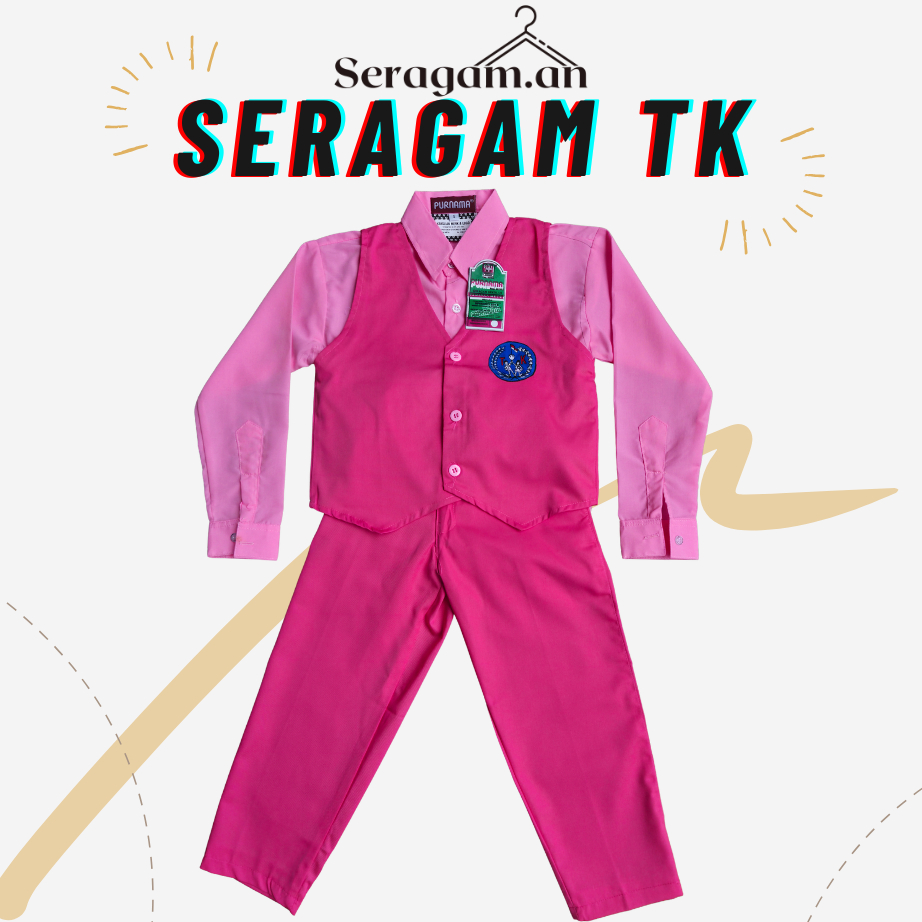 [SET TERMURAH SERAGAM TK DI SHOPEE] SERAGAM TK SERAGAM PAUD NASIONAL PINK LENGAN PANJANG LAKI-LAKI W