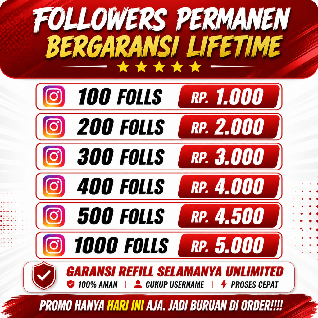 Followers Instagram Permanen Real Fast – Garansi Lifetime & No Drop