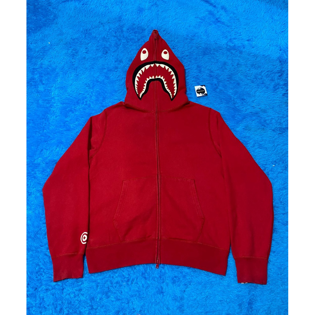 bape shark hoodie red