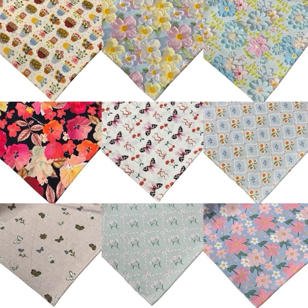 Kain Katun Rayon Motif Viscose Premium Uniqlo Meteran