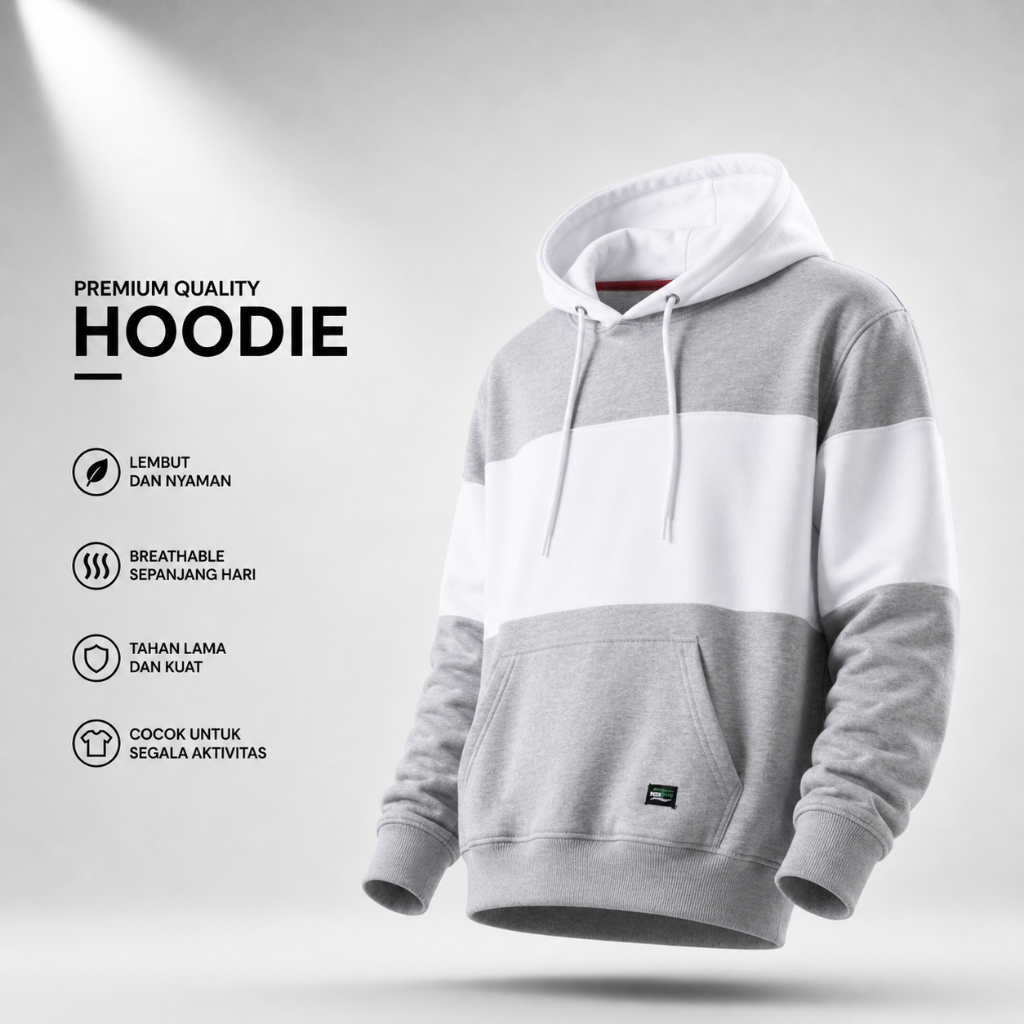 Nsa Ind Hoodie Two Colour  Block misty white