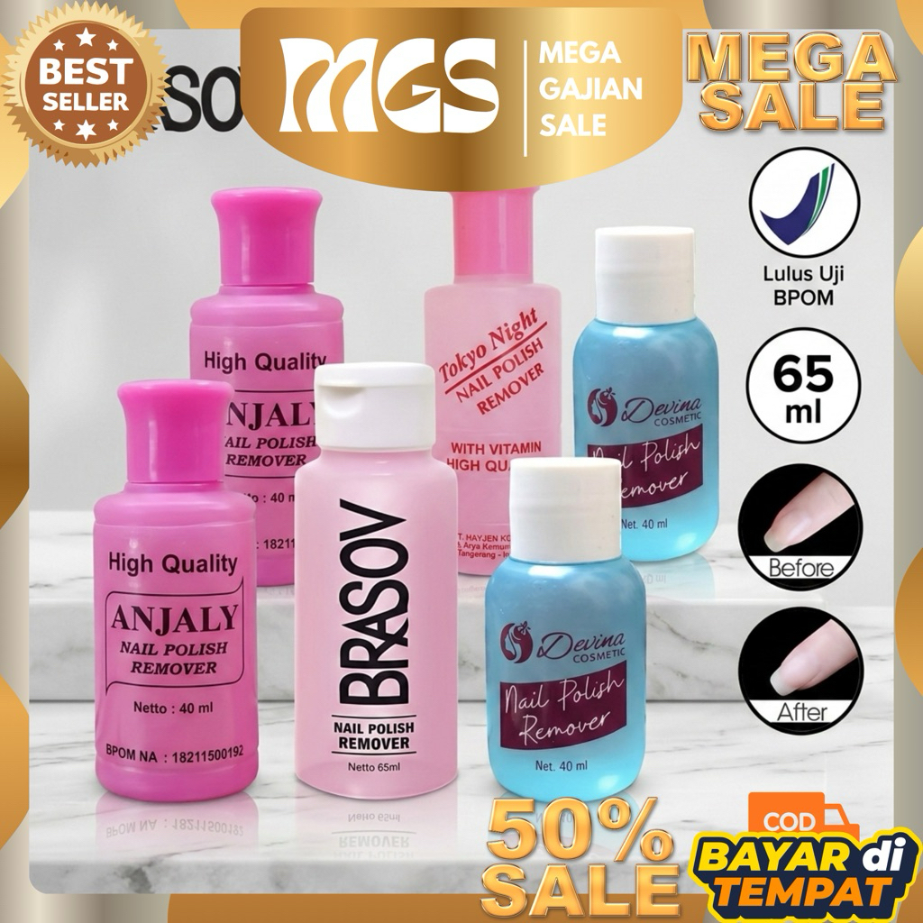 MEGA GAJIAN SALE (1 Pcs) Aseton Anjaly Nail Polish Remover 40 ml | DEVINA Nail Polish | Tokyo Night 