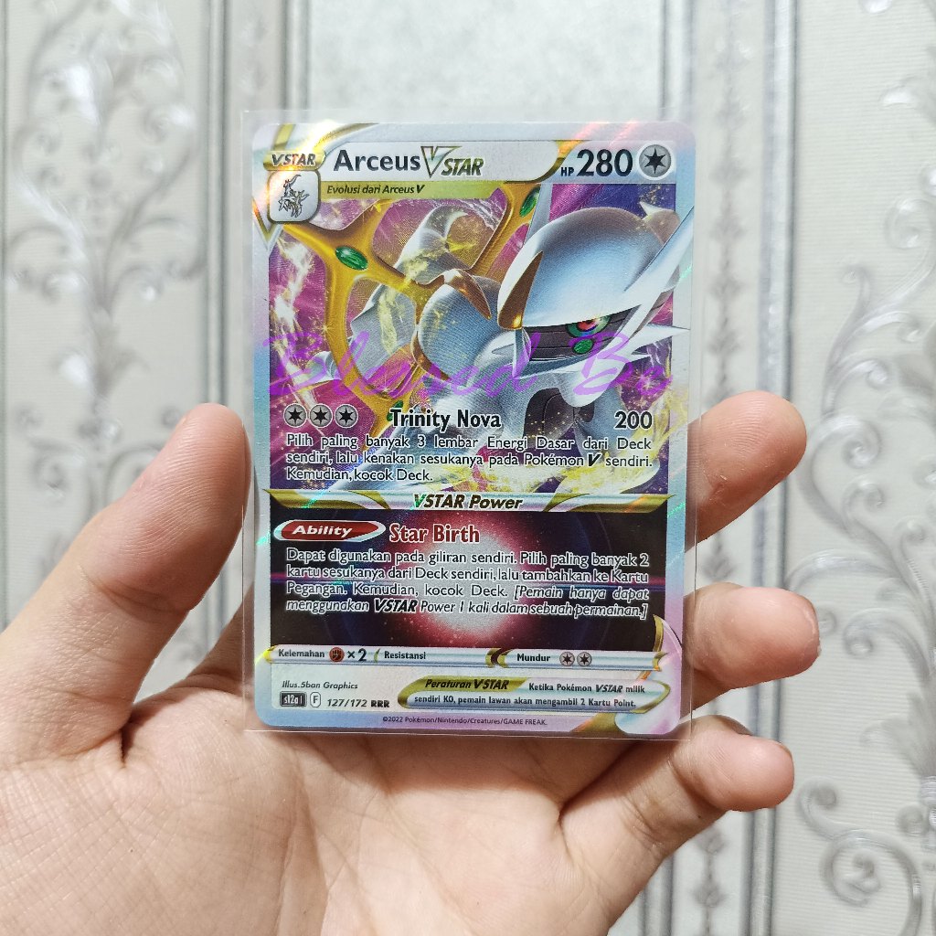 Kartu Pokemon asli Arceus Vstar 127/172 Bahasa Indonesia