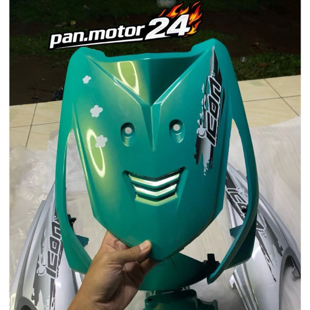 Full body halus beat karbu warna alien green mix silver plus striping