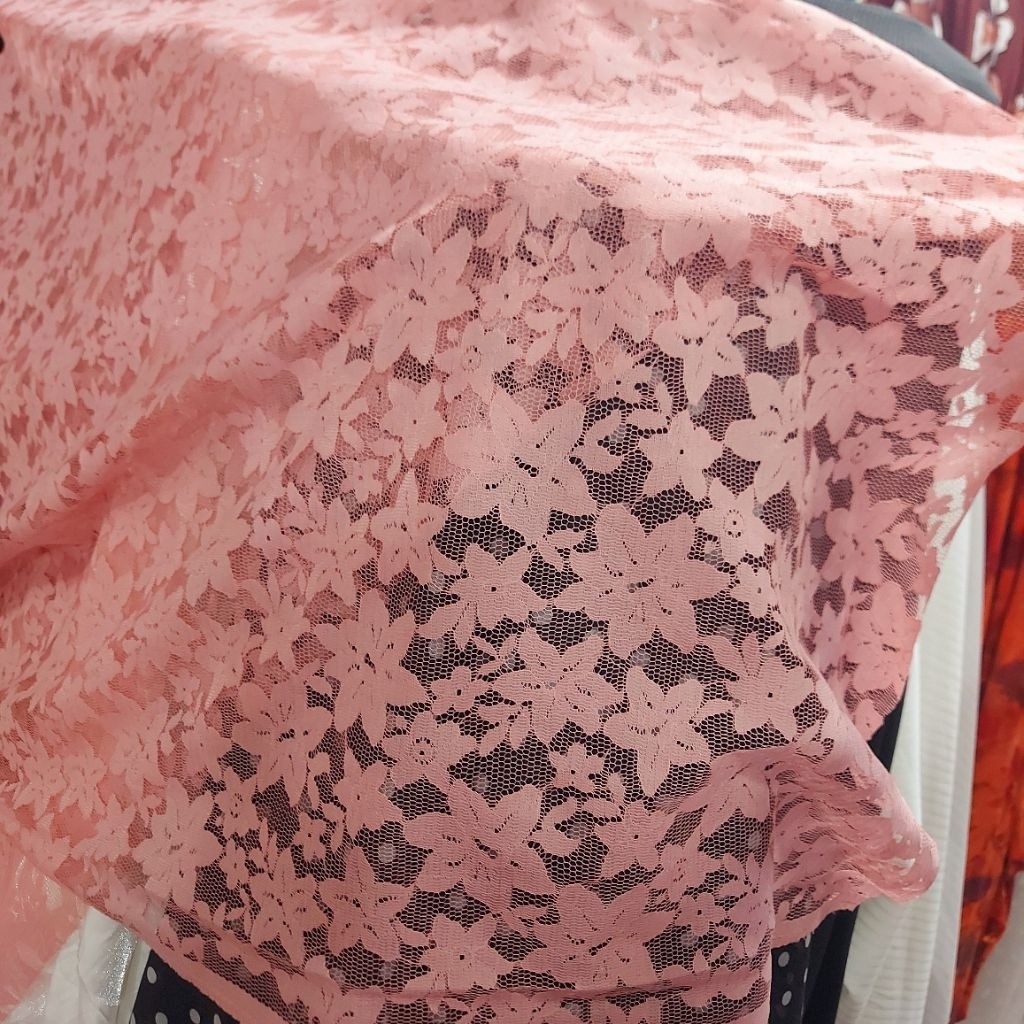 kain brokat meteran  - kain brokat motif terbaru  - kain brokat premium ( soft pink) 1-A