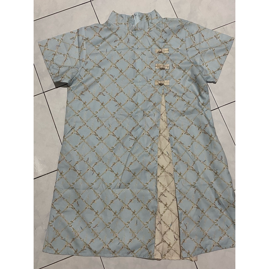 Dress Cheongsam Wanita Biru Muda size L Preloved