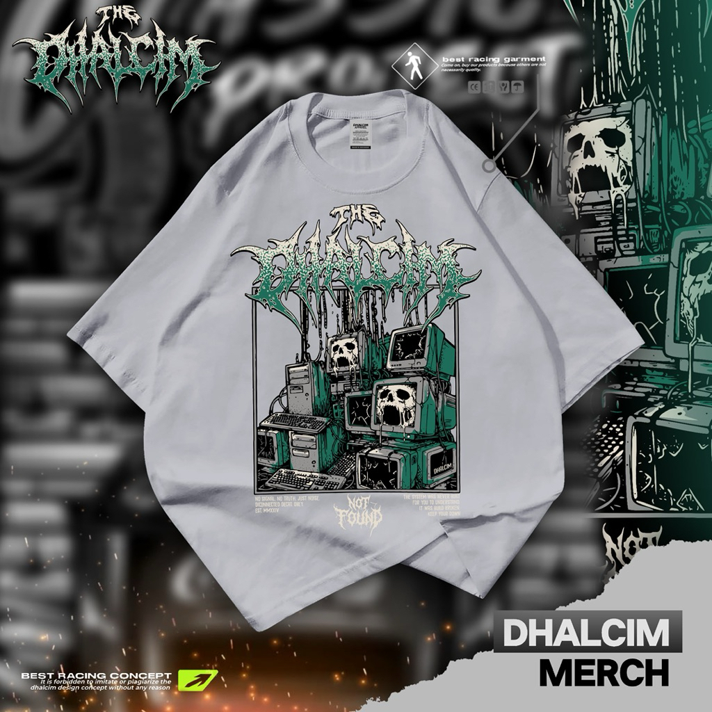 KAOS DISTRO METAL DHALCIM FUL COTTON 24S, KAOS DHALCIM METAL, KAOS METAL FUL DESAIN, KAOS METAL HORO