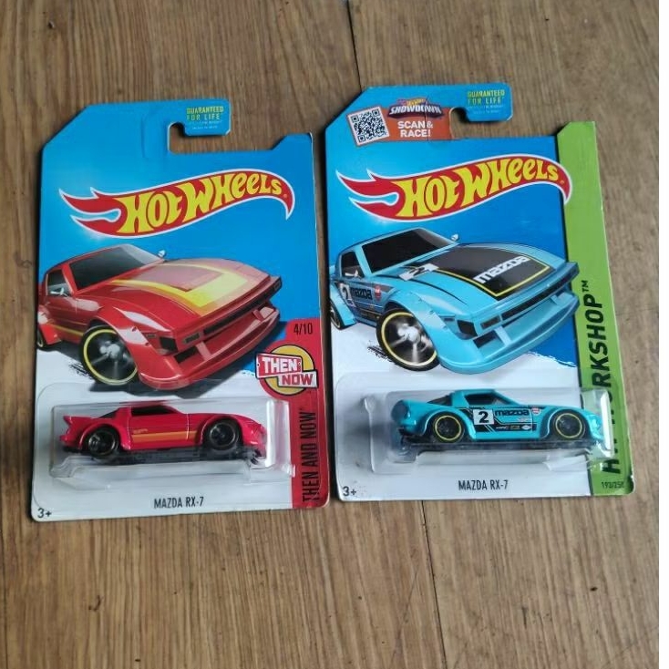 hot wheels set 2 Mazda RX 7 kmart walmart edition red light blue merah biru muda tosca rx7 FC langka