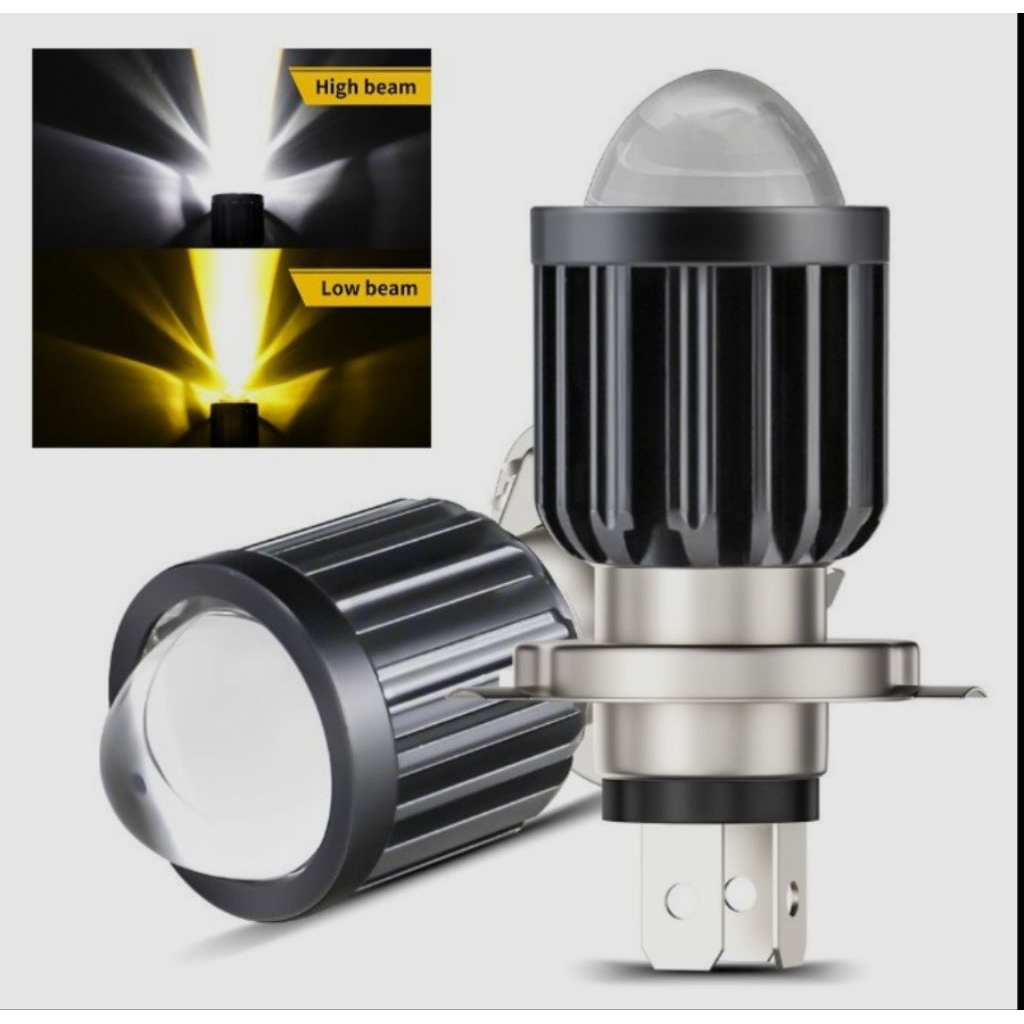Lampu Depan LED Laser H4 Motor - 2 Warna Putih Putih Tahan Air, 20 Watt
