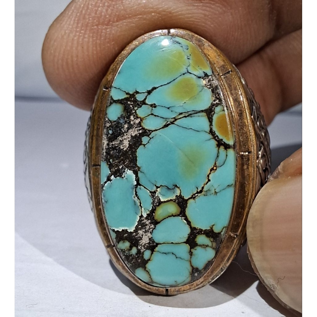 PIRUS HUBEI XINJIANG BIRU TOSCA KEHIJAUAN EST DIM 26x14x7 RING 8,5