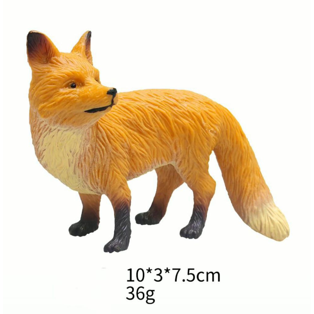 Mainan animal rubah - miniatur rubah  - pajangan rubah - koleksi figure rubah salju - mainan simulas