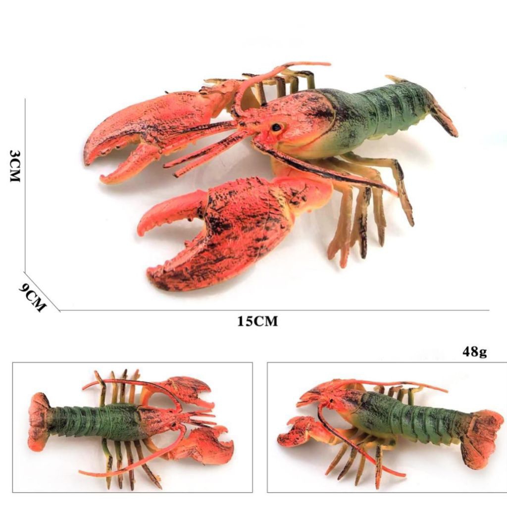 Mainan udang Lobster - miniatur udang Lobster - pajangan udang Lobster - koleksi figure udang lobste