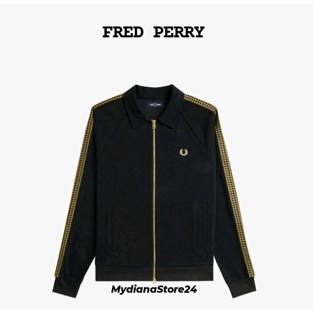 FRED PERRY - FRED PERRY CROSS TAPE TRACK JACKET - BLACK