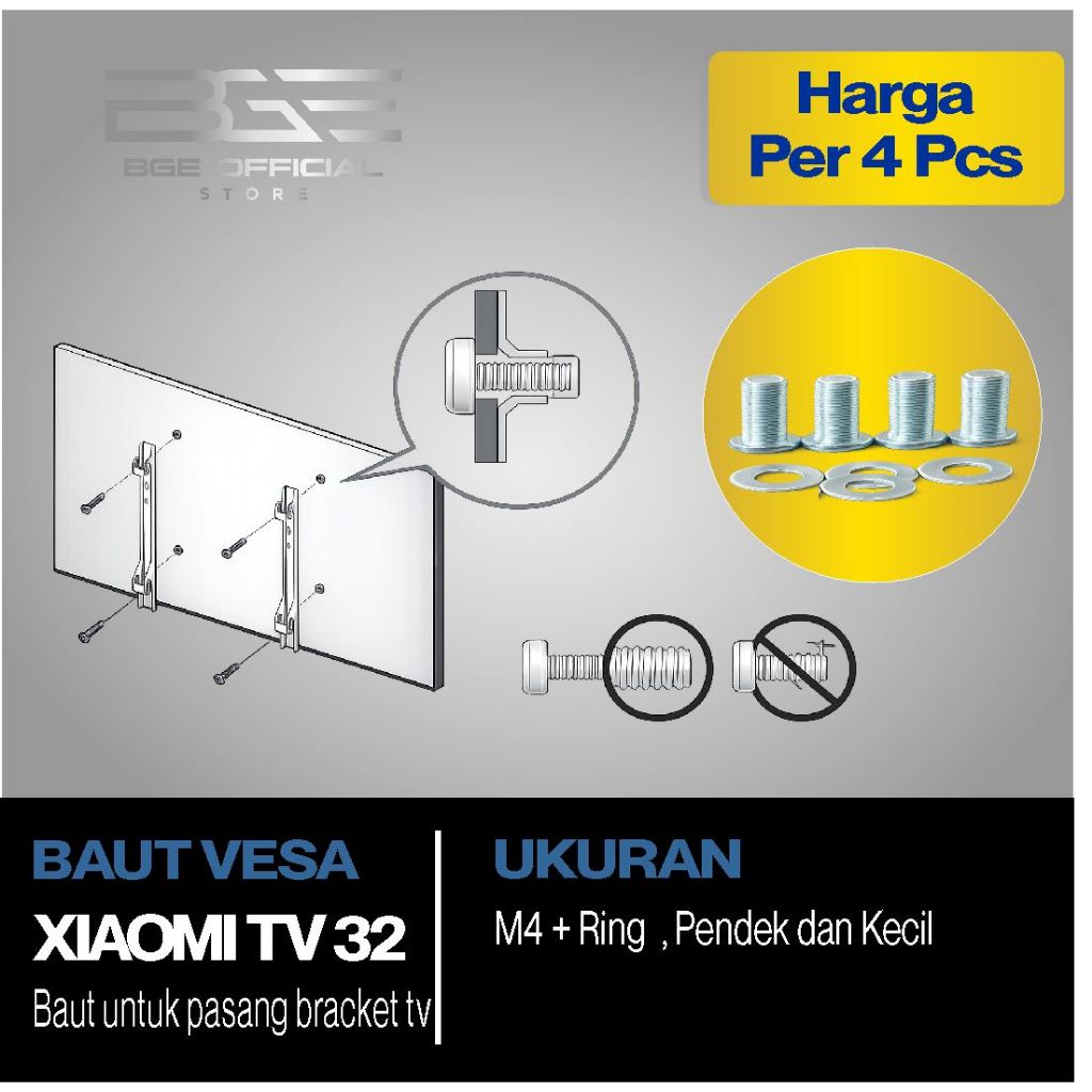 Baut Bracket Tv untuk Xiaomi Tv 32 inch