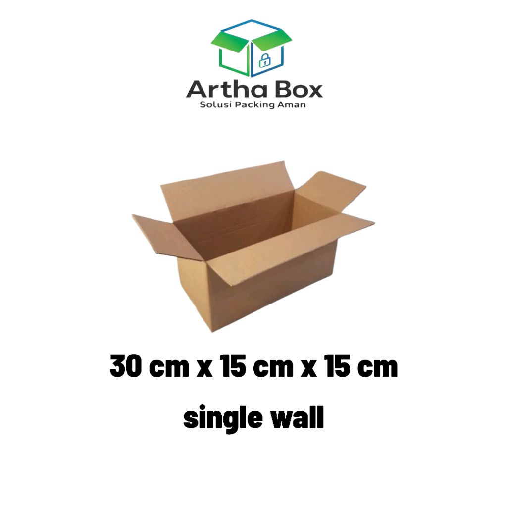kardus karton box ukuran 30x15x15 cm single wall