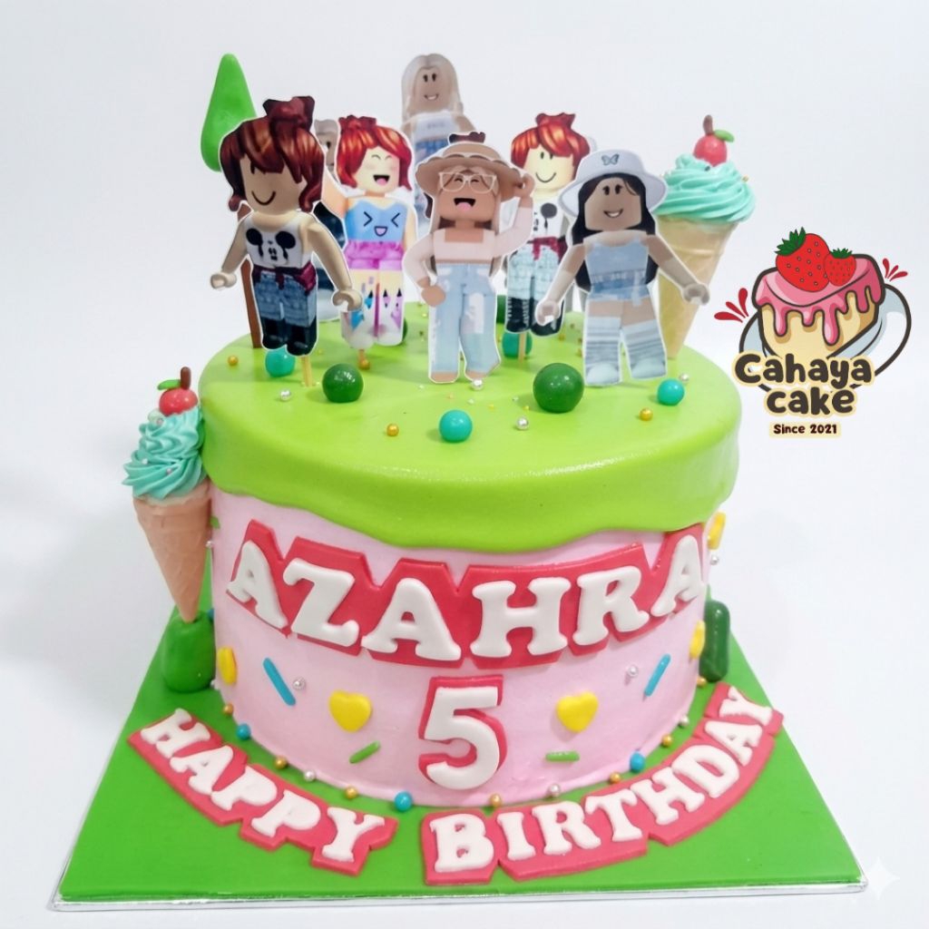 Roblox Girl Cake / Kue Ulang Tahun Roblox / Kue Ultah Custom