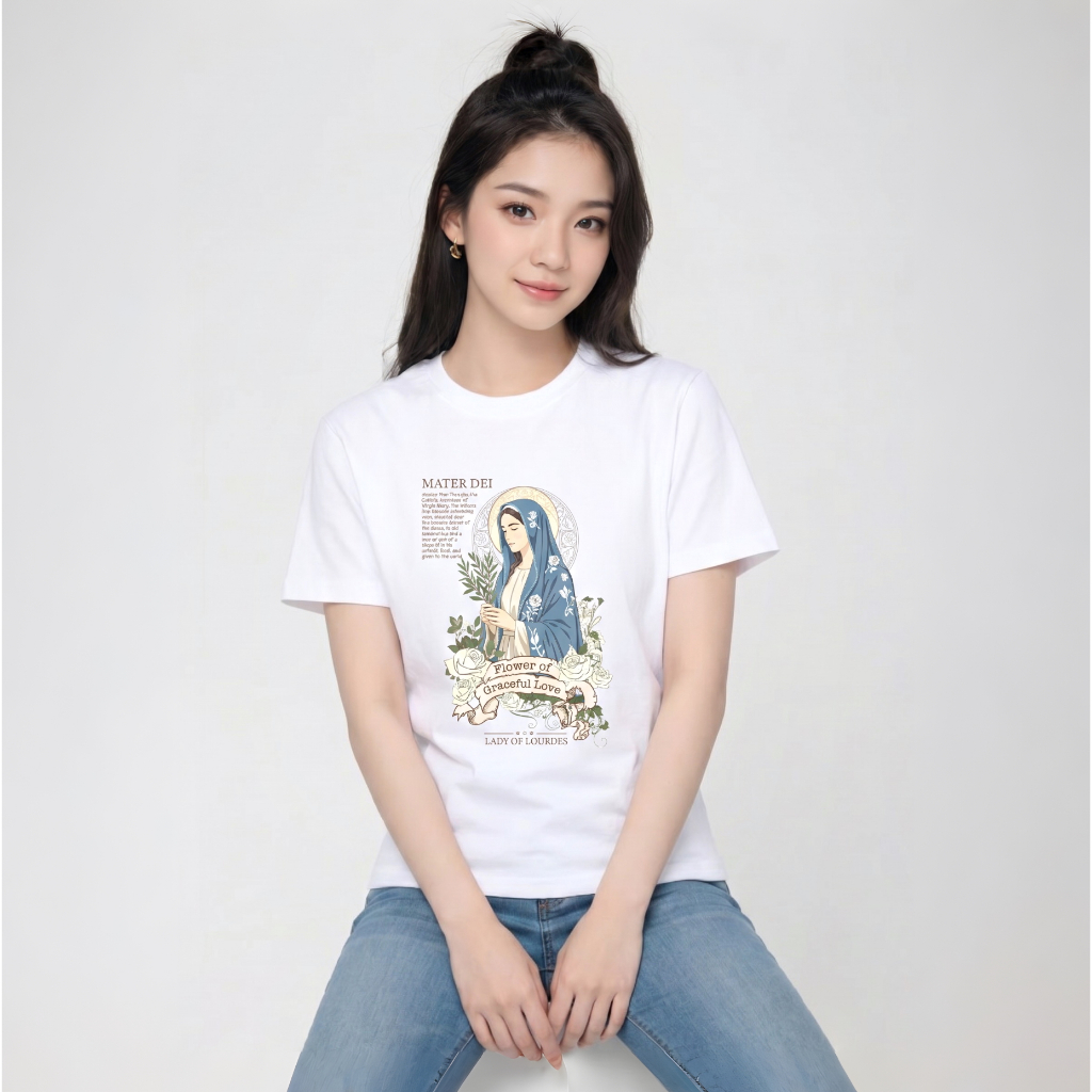 NEW ARRIVAL KAOS ROHANI HANDESIGN TEMA BUNDA MARIA LOURDES /MATERDEI1
